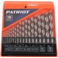 Набор сверл по металлу HSS, 19 шт №1: 1.0-10.0 мм, в пластиковом боксе Patriot 815010544