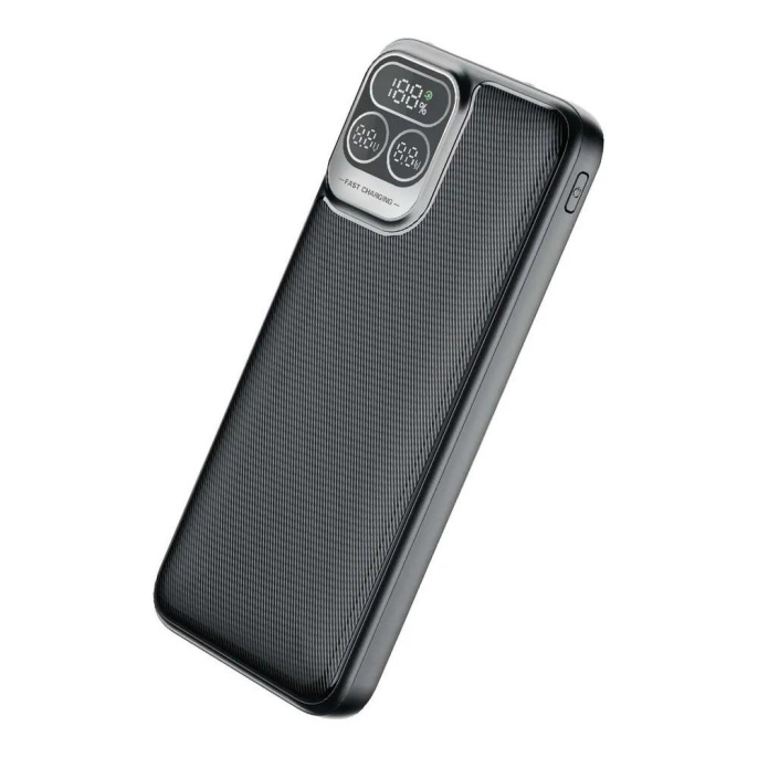 Perfeo Powerbank Atomic Age 10000 mAh/LED дисплей/PD + QC 3.0/Type-C/2 USB/Выход: 5A, max 22.5WBlack PF_E1474