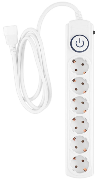 Сетевой фильтр Ippon BK-6-UPS-1.8-10-W, 1.8м, белый