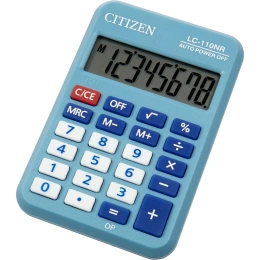 Калькулятор карманный Citizen LC-110NR-BL 8 разрядов, голубой