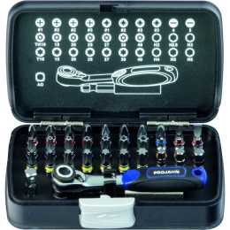 Набор бит с трещоткой PROJAHN 4095 1/4 COLOR 33 пр., в кейсе 4095