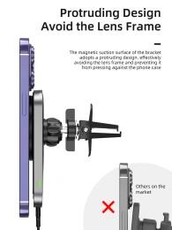 Беспроводное зарядное устройство CABLETIME CE11B (CT-WPH01-PG) автодержатель, Qi-зарядка 15 Вт, быстрая зарядка, автоматическое зажимание, магнитное крепление