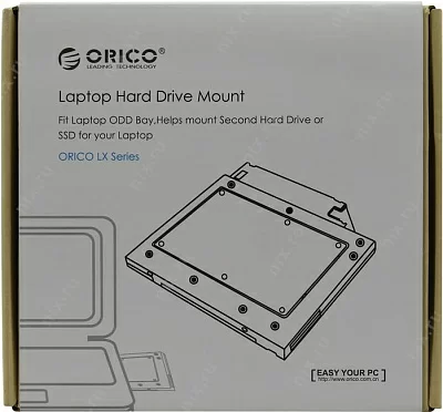 Переходник Optibay ORICO-L95SS-SV для установки в ноутбук/моноблок SSD/HDD SATA вместо DVD-привода (9,5mm), Серебристый