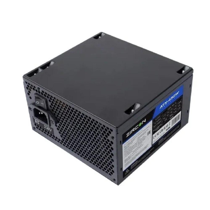 Zircon Блок питания ATX 450W ATX-450W Black, Безвентиляторный