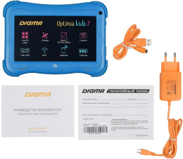 Планшет Digma Optima Kids 7 RK3126C 1.2 4C RAM1Gb ROM16Gb 7" IPS 1024x600 Android 8.1 голубой 2Mpix 0.3Mpix BT WiFi microSD 128Gb 2500mAh