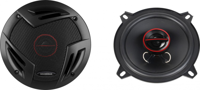 Колонки автомобильные Soundmax SM-CSV502 160Вт 93дБ 4Ом 13см 5дюйм ком.:2кол. коаксиальные двухполосные