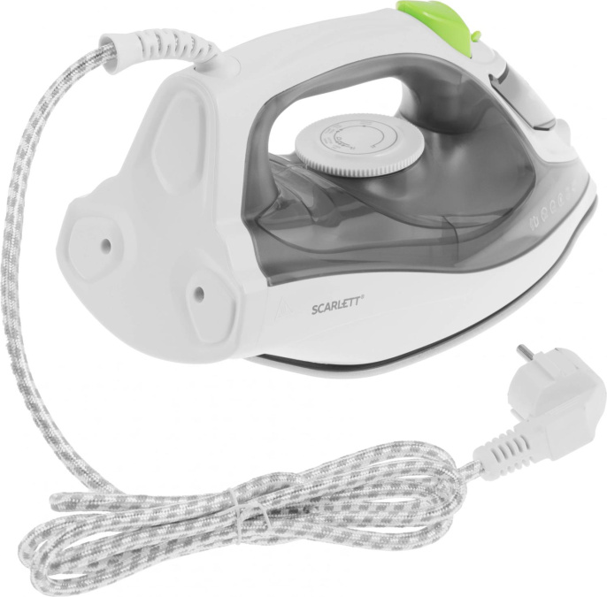 Утюг Scarlett Green Line SC-SI30K60,  с паровым ударом,  2400Вт,  белый и серый