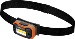 Фонарь налобный аккумуляторный MaxPiler MHF-01 (300/100/20/8 Лм, LED COB, 65°, 5 реж, 1.5-18 ч, инд. заряда)