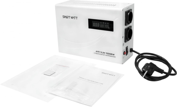 Стабилизатор напряжения Smartwatt AVR Slim 1500RW 1500ВА белый 4512020310003