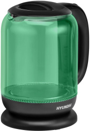 Чайник электрический Hyundai HYK-G2807 1.7л. 2200Вт бирюзовый/черный корпус: стекло