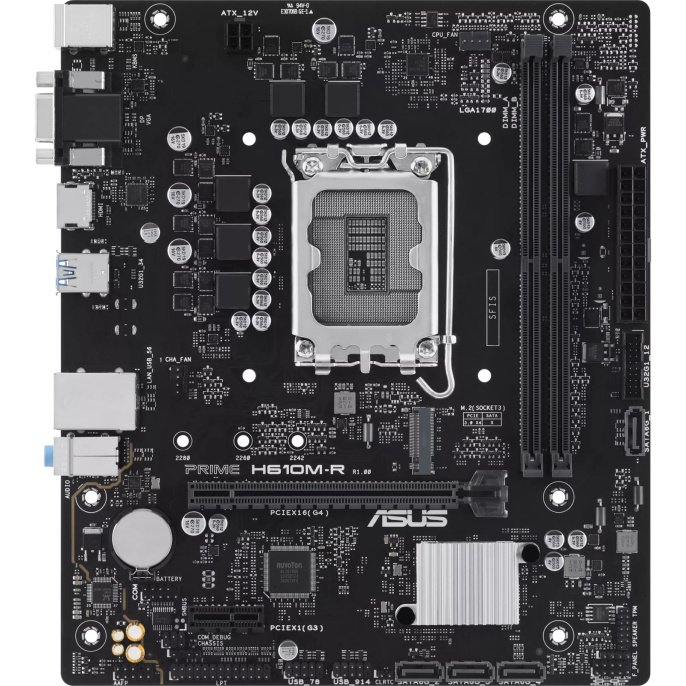 Материнская плата ASUS PRIME H610M-R-SI, Socket LGA 1700, Intel H610, mATX, Ret (White Box)