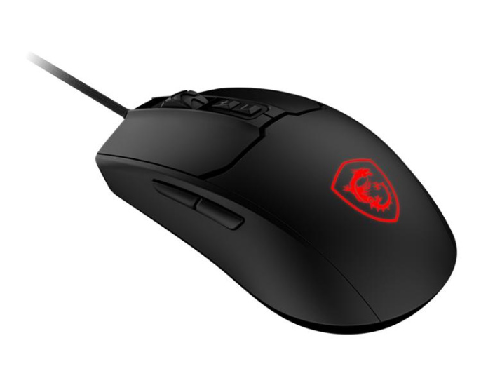 Мышь проводная MSI Forge GM100, игровая, оптическая, USB, 6400dpi, черный и красный [s12-0402310-hh9]