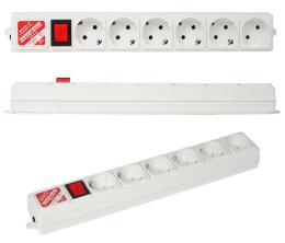 Сетевой фильтр Power Cube 3 метра, 6 розеток 5 с заземлением + 1 без заземления , 10А/2,2кВт, Сечение провода: 3*0.75 мм, цвет белый, 4 года гарантии, Россия, МПТ