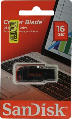 SanDisk USB Drive 16Gb Cruzer Blade SDCZ50-016G-B35 {USB2.0, Black-Red}