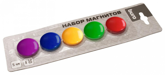 Магнит Buro для досок пластик ассорти d30мм (упак.:5шт)