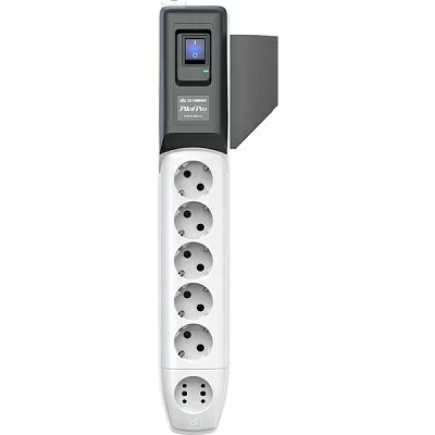 Сетевой фильтр Pilot Pro GP 6 розеток (5 евро + 1Gadget Parking) 3 м, автомат защиты ZIS. Surge protector Pilot PRO GP 6 outlets (5 euro + 1 without ground) 10A / 2.2kVt, 3m, automatic circuit-breaker