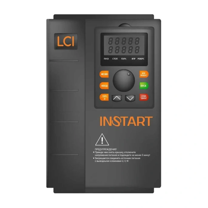 Преобразователь частоты INSTART lci-g18.5/p22-4b 18.5квт/22квт, 37а/46а, 3ф, 380в, 50гц/60гц, ip20, с панелью управления 000 91300