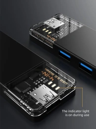 Концентратор  CABLETIME CB01B (CT-HUBT1-PB) 4 порта, 5Gbps, 0.15 м, с блоком питания, USB-хаб для ноутбука и ПК