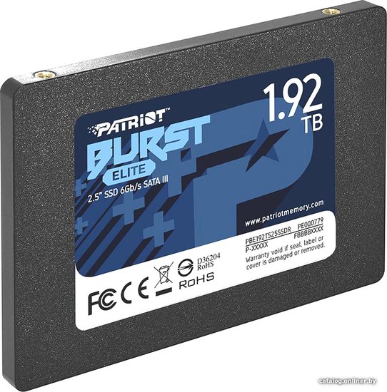 SSD накопитель Patriot Burst Elite PBE192TS25SSDR 1.92ТБ, 2.5", SATA III, SATA