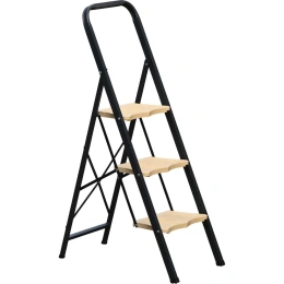 Стальная стремянка Алюмет с широкими пластиковыми ступенями 3 ступени. Серия MK803P