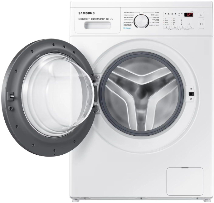 Стиральная машина Samsung WW70AG4S21VELD, с фронтальной загрузкой, 7кг, 1200об/мин, с паром, инверторная