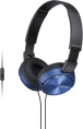 Гарнитура накладная закрытая складная синяя Sony MDR-ZX310AP L