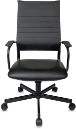 Кресло руководителя Бюрократ CH BALANCE PU, экокожа, до 150кг, топ-ган, фиксированные подлокотники,  черный