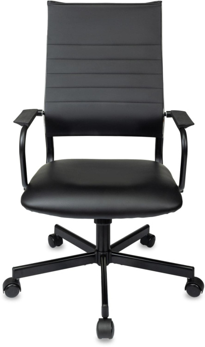 Кресло руководителя Бюрократ CH BALANCE PU, экокожа, до 150кг, топ-ган, фиксированные подлокотники,  черный