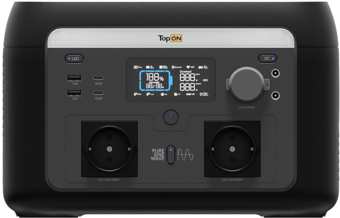 Электростанция портативная TopON Home TOP-H600 160000mAh 3A QC3.0/PD3.0 4xUSB черный/серый 103761