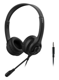 Гарнитура A4TECH HS-8i,  для контактных центров, накладные,  проводные, черный