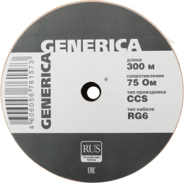 Кабель коаксиальный ITK RG-6, 300м, белый [cc1-r6f1-111-300-g]