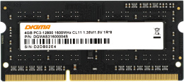 Оперативная память Digma DGMAS31600004S DDR3 -  1x 4ГБ 1600МГц, для ноутбуков (SO-DIMM),  Ret