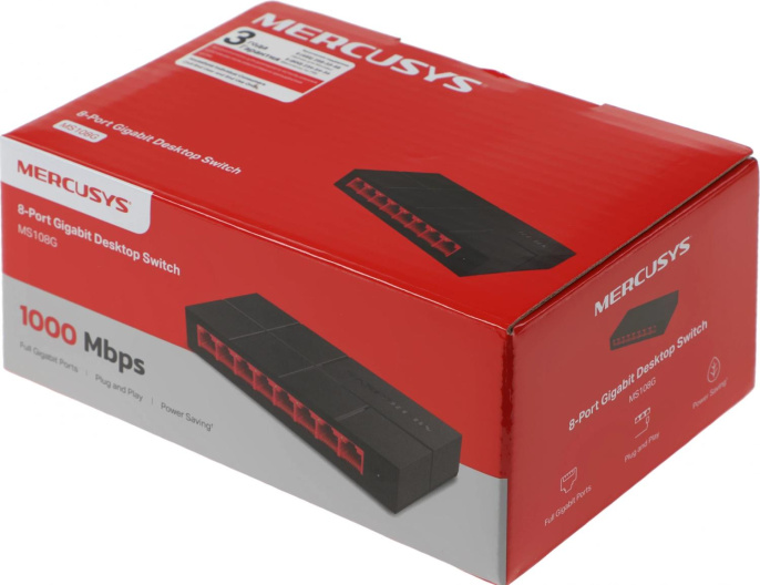 Коммутатор MERCUSYS MS108G, неуправляемый