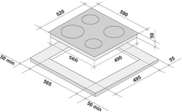 Электрическая варочная поверхность Krona Asten 60 BL, конфорок: 4 шт.,  стеклокерамика,  независимая, черный