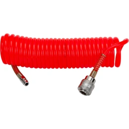 Шланг спиральный воздушный с быстросъемными соединениями PU 5х8 мм; 5 м Русский Мастер РМ-52329