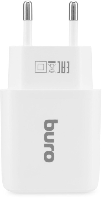 Сетевое зарядное устройство Buro BUWG1,  USB-A,  18Вт, 3A, белый [buwg18p100wh]