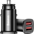 Автомобильное зарядное Baseus CCALL-DS01 Baseus Square metal Car Charger 2 USB 30W Black (BS-C15Q) (индикатор с подсветкой, 2 USB-выхода, 5V/5A, аллюминиевый корпус)