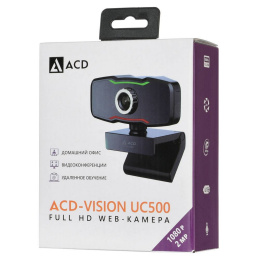 Веб-камера ACD-Vision UC500 CMOS 2МПикс, 1920x1080p, 30к/с, микрофон встр., кабель USB 2.0 1.5м, универс. крепление, черный корп. RTL {60} 551783 ACD-DS-UC500