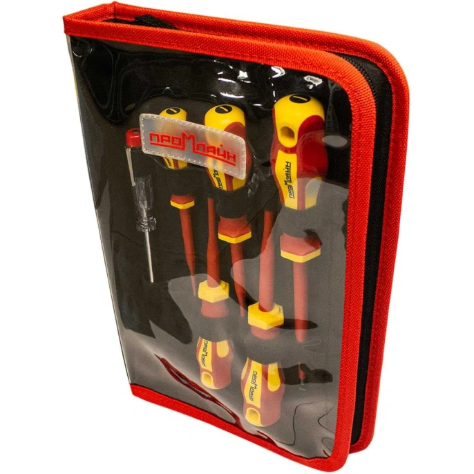 Набор отверток диэлектрических Промлайн slim до 1000 В 6 предметов, в кофре ПЛ02211059_z024