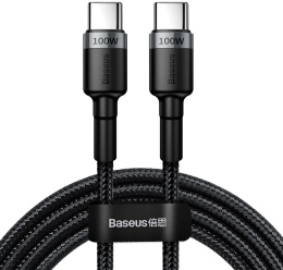 Кабель Baseus Cafule PD2.0 100W flash charging Type-C to Type-C cable (20V 5A) 2m Gray+Black (CATKLF-ALG1)