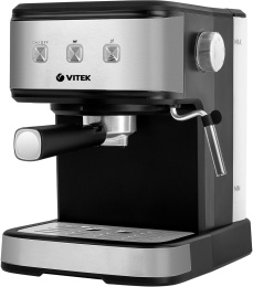 Кофеварка Vitek VT-8470, рожковая, серебристый / черный