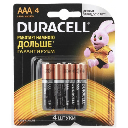 DURACELL LR03-4BL BASIC CN 48/192/29184 AAA MN2400 B0014046 4 шт в уп-ке