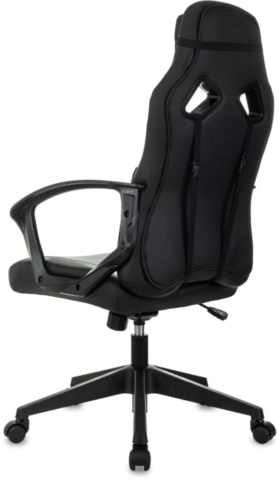 Кресло игровое Zombie 300 черный экокожа крестов. пластик пластик черный