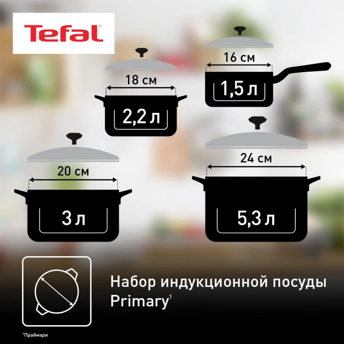 Набор посуды Tefal Primary E308SB74 11 предметов 2100118829