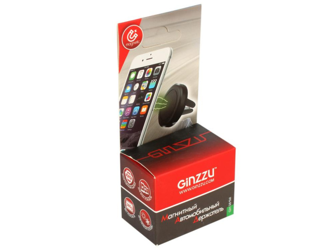 Держатель Ginzzu GH-381M магнитный, черный