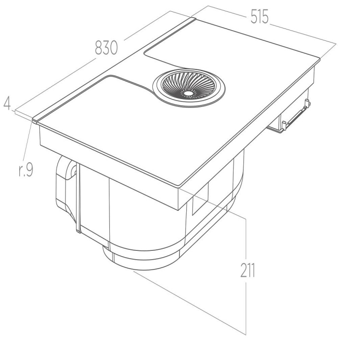 Варочная панель с вытяжкой ELICA, индукционная, 83 см, 4 конфорки, слайдерное управление, Booster, индикация остаточного тепла, таймер, определение наличия посуды, пауза, функция Bridge, 9 уровней мощности NIKOLATESLA ONE EVO BL/A/83-PRF0196318