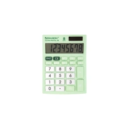 Настольный компактный калькулятор BRAUBERG ULTRA PASTEL-08-LG 154x115 мм, 8 разрядов, мятный, 250515