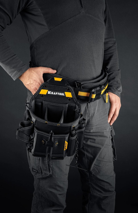 Сумка для инструментов Kraftool KPB-23 23карм. черный/желтый 38766