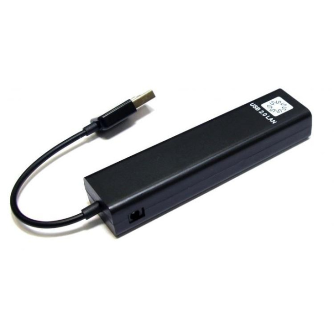 5bites Кабель-адаптер UA2-45-06BK USB2.0 сетевая карта / 3*USB2.0 / RJ45 100MB / BLACK