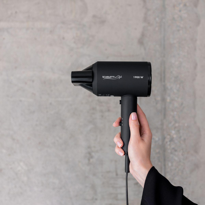 Фен Scarlett SC-HD70I37, 1900Вт, черный